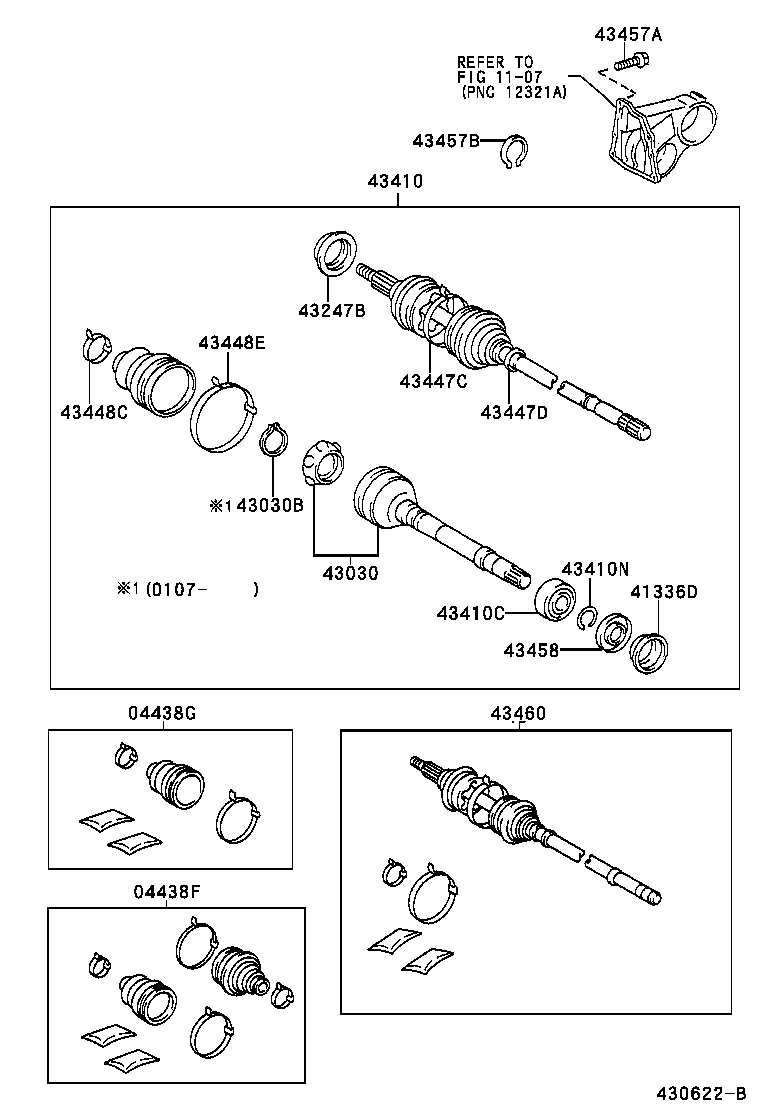 04438-06160 BOOT KIT, FRONT DRIVE SHAFT, IN & OUTBOARD, RH product image
