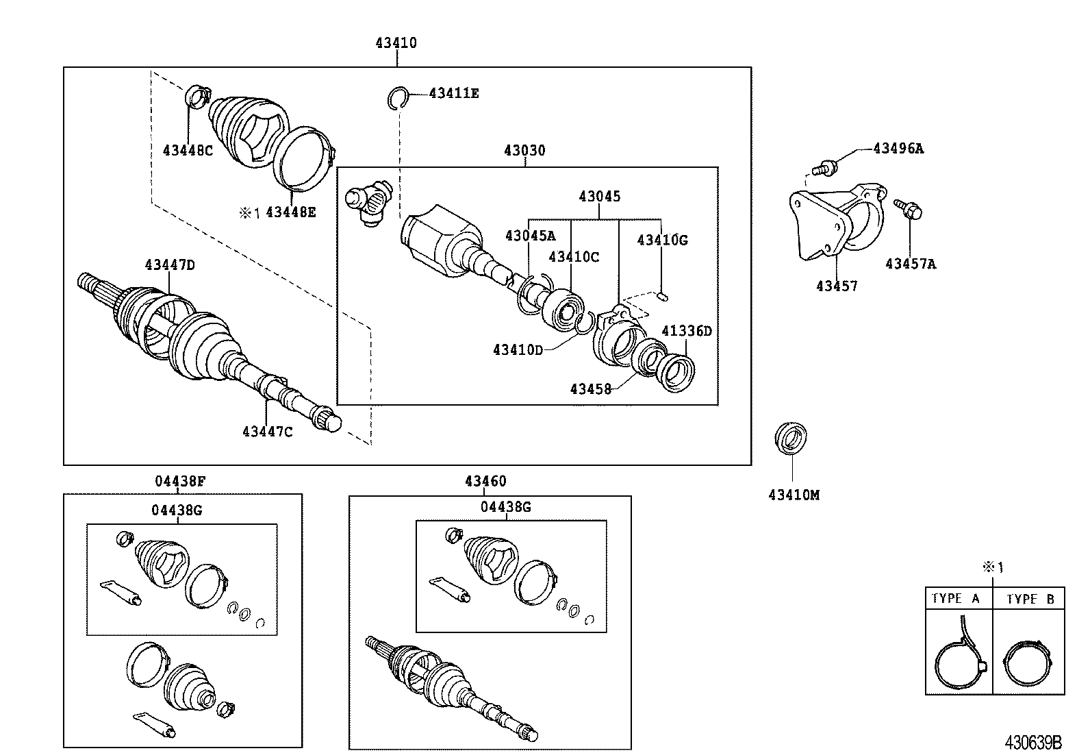 43410-32301 SHAFT ASSY, FRONT DRIVE, RH product image