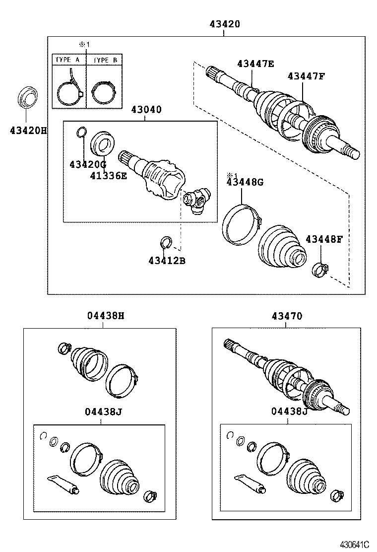 43410-32301 SHAFT ASSY, FRONT DRIVE, RH product image