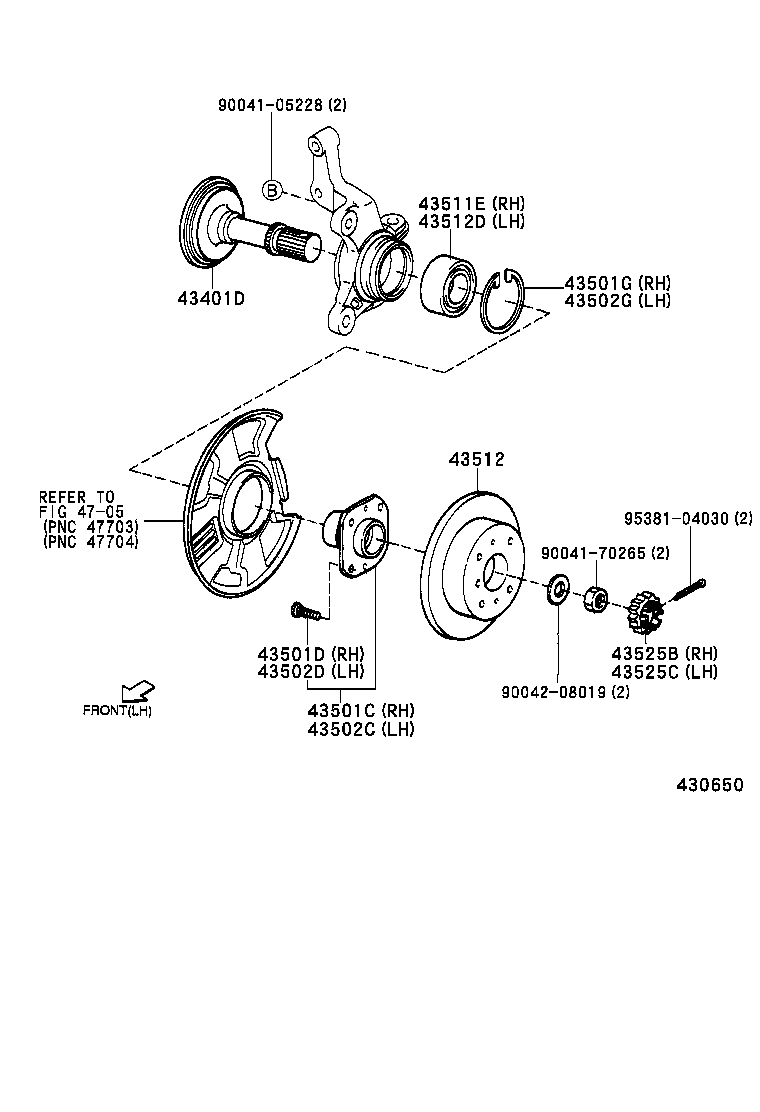43401-87402 SPINDLE SUB-ASSY, STEERING KNUCKLE product image