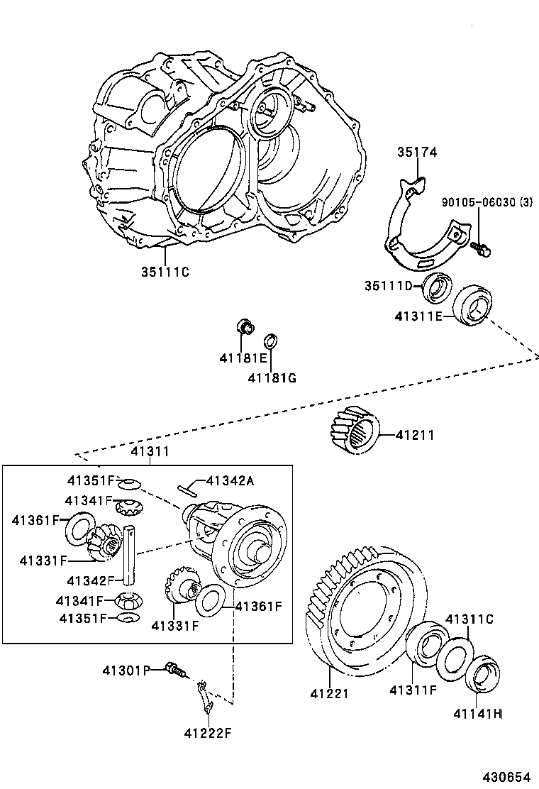 31105-20050 CASE, FRONT TRANSAXLE(MTM) product image