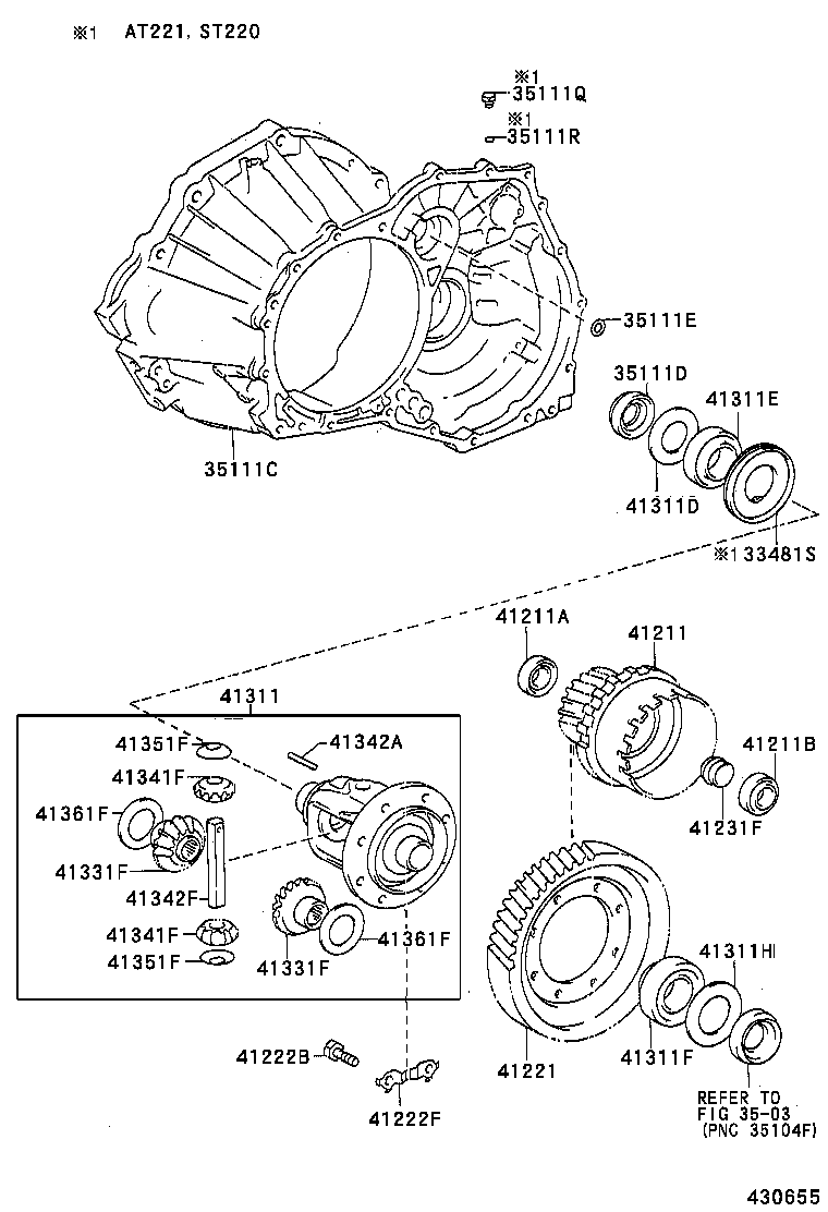 31105-20050 CASE, FRONT TRANSAXLE(MTM) product image