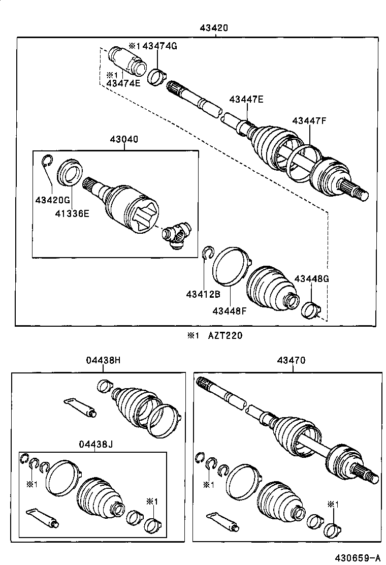 04438-05160 BOOT KIT, FRONT DRIVE SHAFT INBOARD JOINT, RH product image