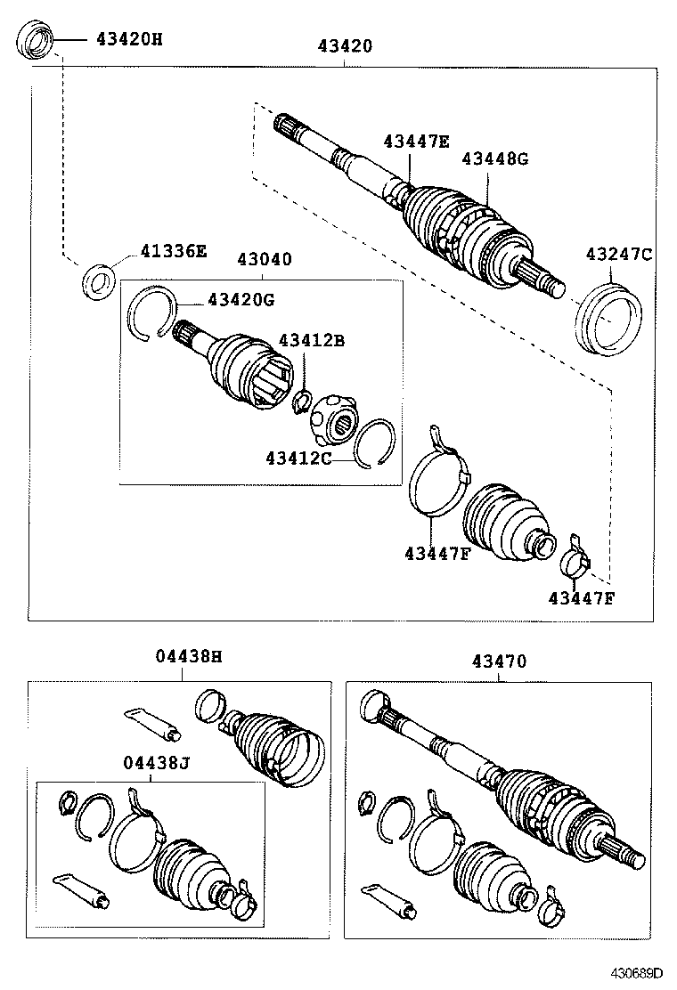 04438-05130 BOOT KIT, FRONT DRIVE SHAFT INBOARD JOINT, RH product image