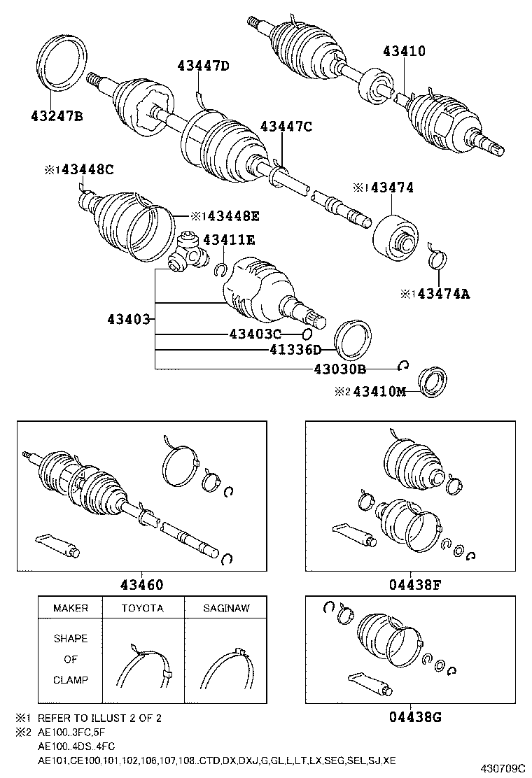 04438-12340 BOOT KIT, FRONT DRIVE SHAFT, IN & OUTBOARD, RH product image