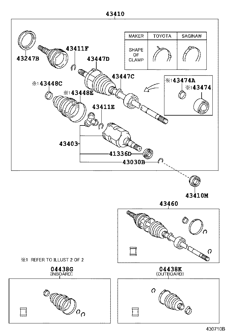 04438-12340 BOOT KIT, FRONT DRIVE SHAFT, IN & OUTBOARD, RH product image
