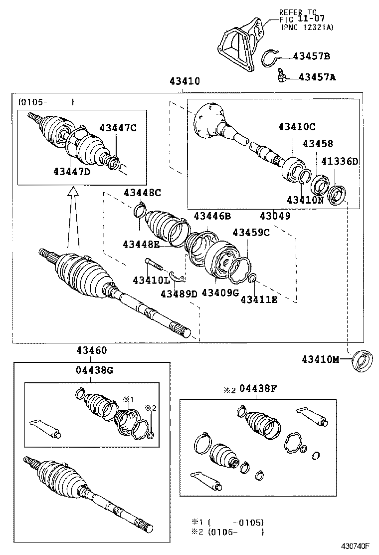 04428-48120 BOOT KIT, FRONT DRIVE SHAFT, IN & OUTBOARD, RH product image