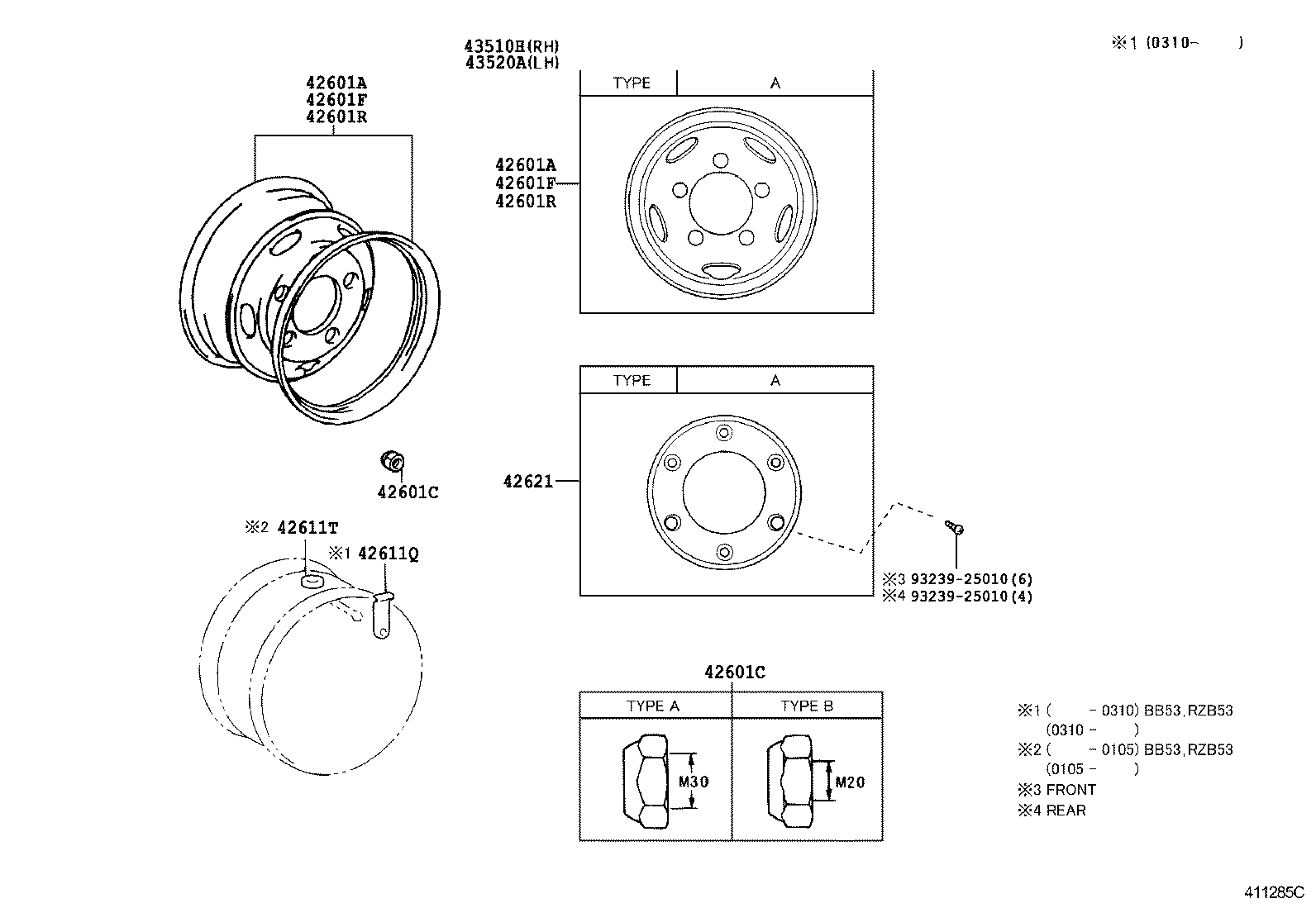 43520-36320 HUB AND BRAKE DRUM ASSY, FRONT AXLE, LH product image