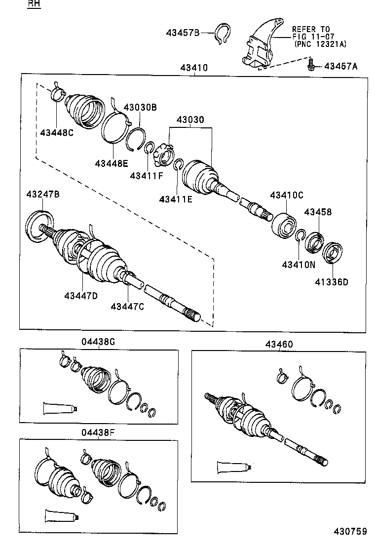 43410-33012 SHAFT ASSY, FRONT DRIVE, RH product image