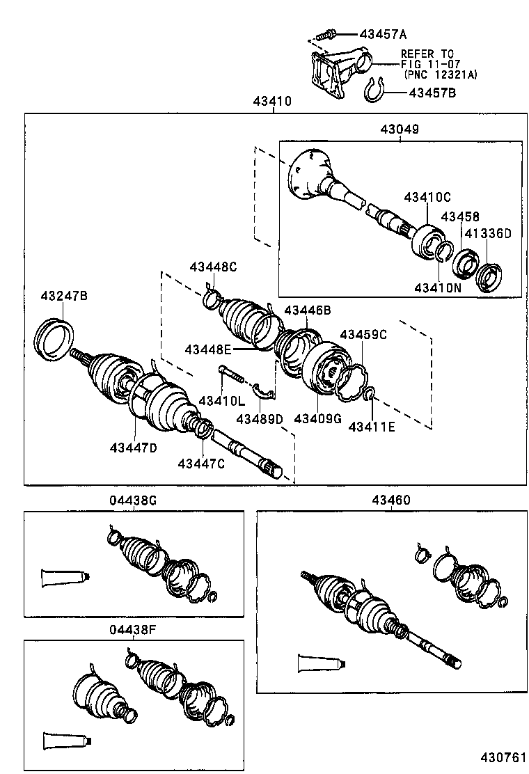 43410-33012 SHAFT ASSY, FRONT DRIVE, RH product image
