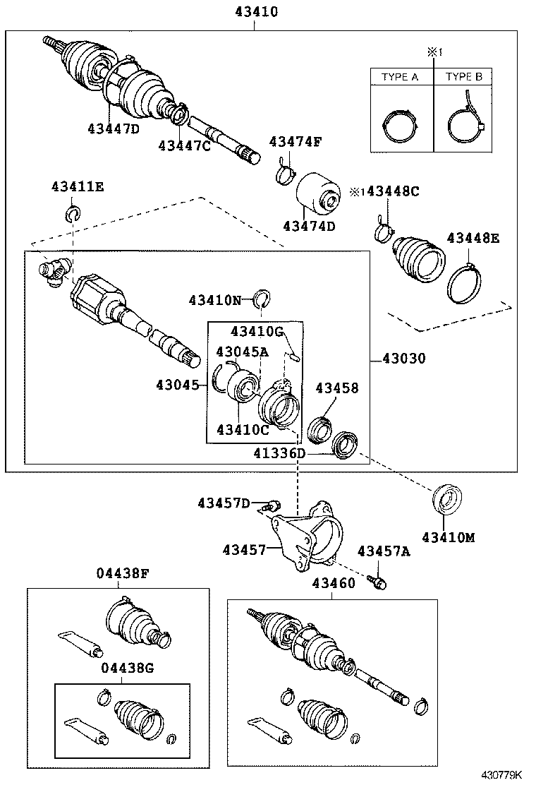 43030-44020 JOINT ASSY, FRONT DRIVE INBOARD, RH product image