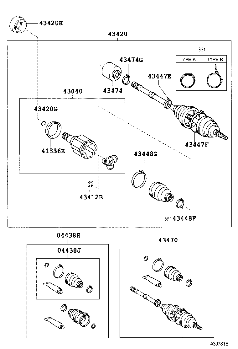 43470-80283 SHAFT ASSY, FRONT DRIVE OUTBOARD JOINT, LH product image