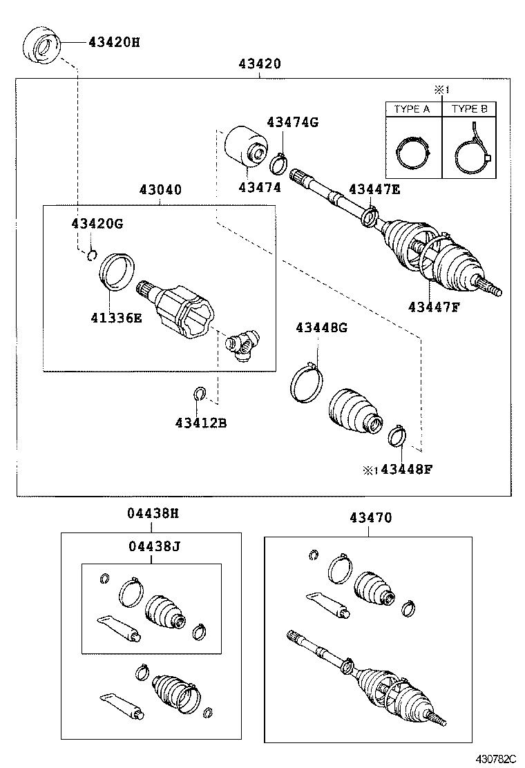 43030-44020 JOINT ASSY, FRONT DRIVE INBOARD, RH product image