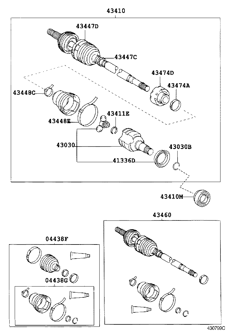04438-52010 BOOT KIT, FRONT DRIVE SHAFT INBOARD JOINT, RH product image