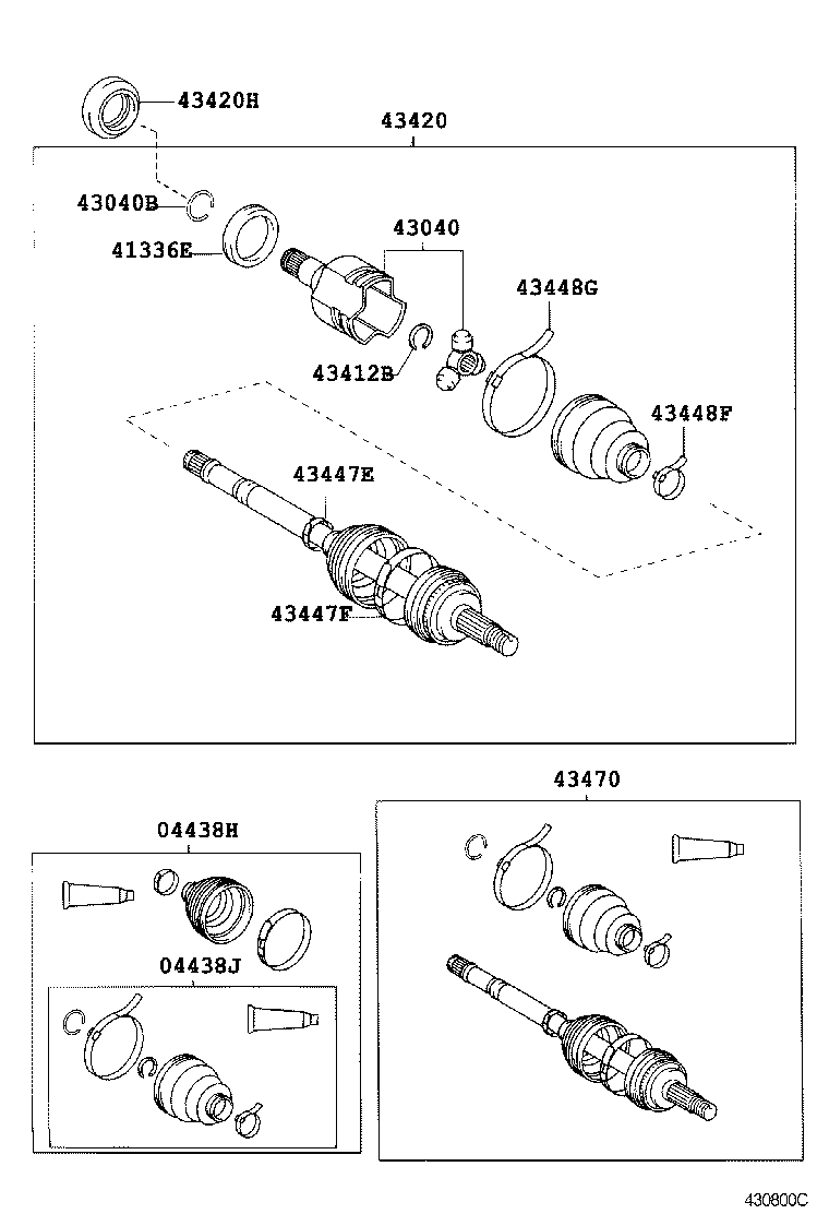 04438-52010 BOOT KIT, FRONT DRIVE SHAFT INBOARD JOINT, RH product image