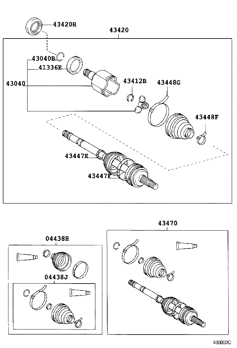 04437-52150 BOOT KIT, FRONT DRIVE SHAFT INBOARD JOINT, LH product image