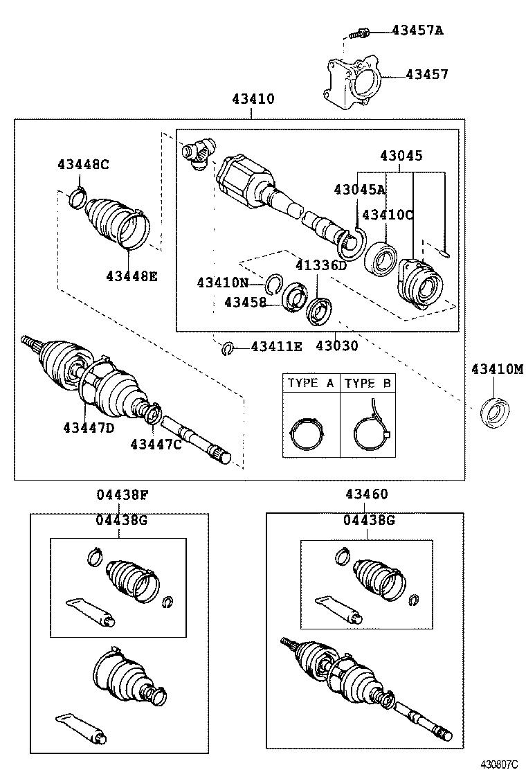 43457-28030 BRACKET, DRIVE SHAFT BEARING product image