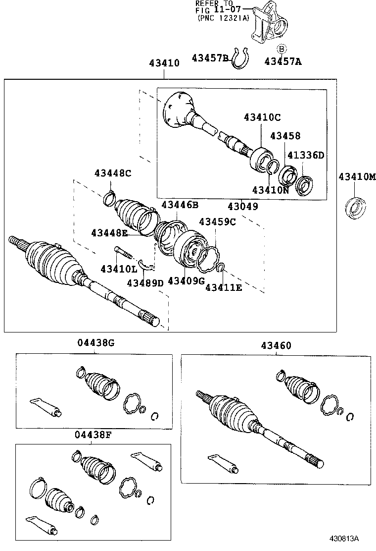 04428-58060 BOOT KIT, FRONT DRIVE SHAFT, IN & OUTBOARD, RH product image