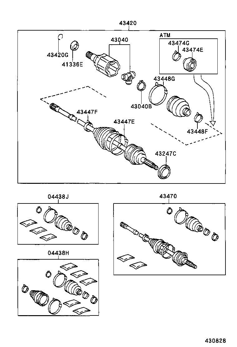 04438-06170 BOOT KIT, FRONT DRIVE SHAFT, IN & OUTBOARD, RH product image