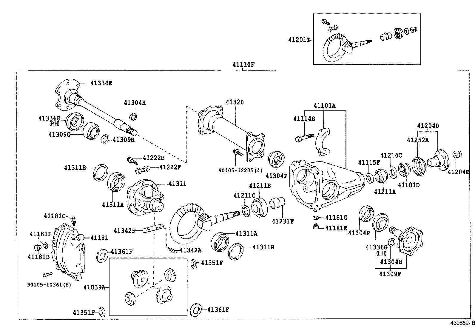 41110-25380 CARRIER ASSY, DIFFERENTIAL, FRONT product image