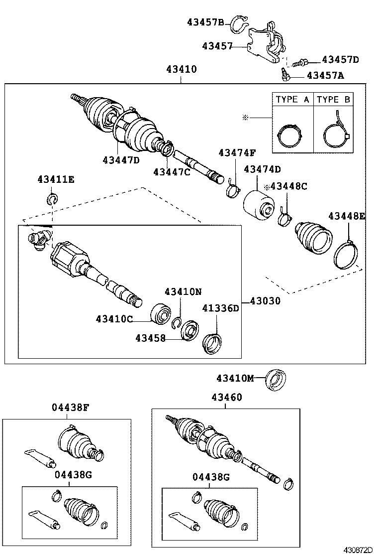43030-28021 JOINT ASSY, FRONT DRIVE INBOARD, RH product image