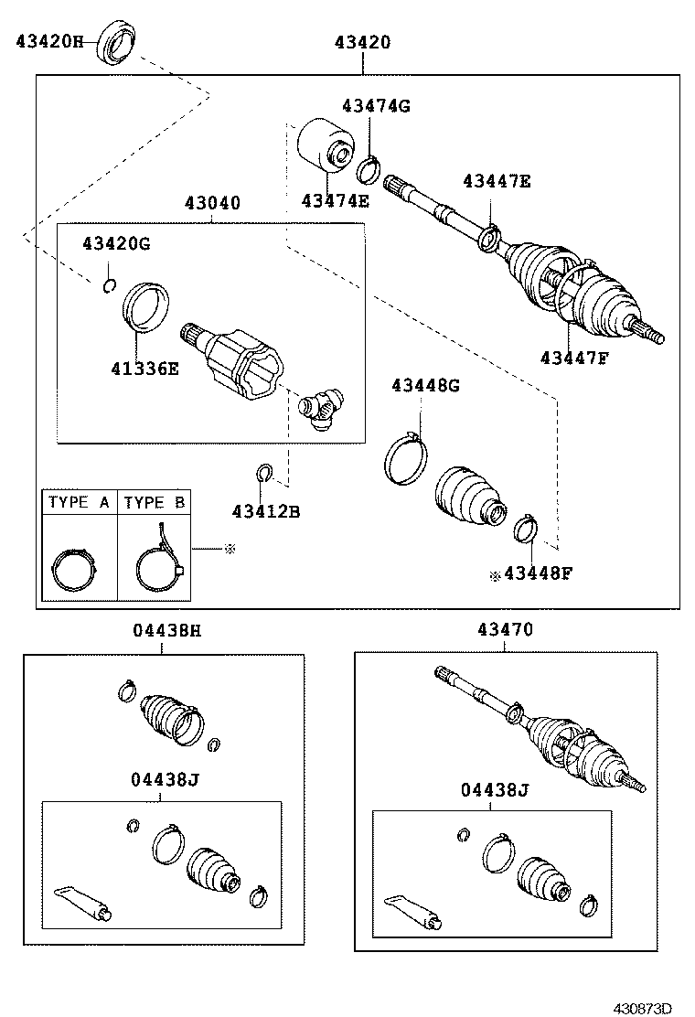 43030-28021 JOINT ASSY, FRONT DRIVE INBOARD, RH product image