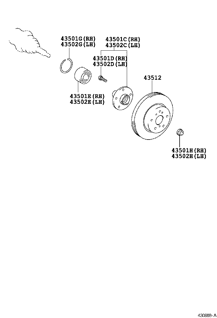 43512-02130 DISC, FRONT product image