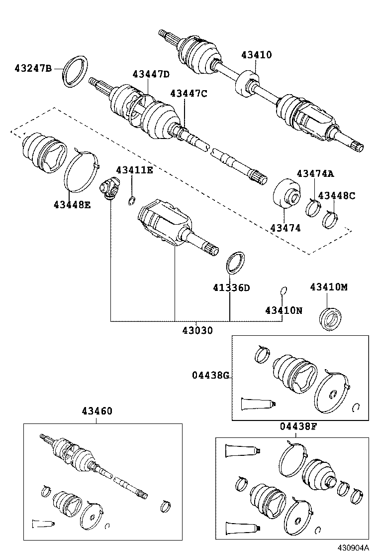 43410-32142 SHAFT ASSY, FRONT DRIVE, RH product image