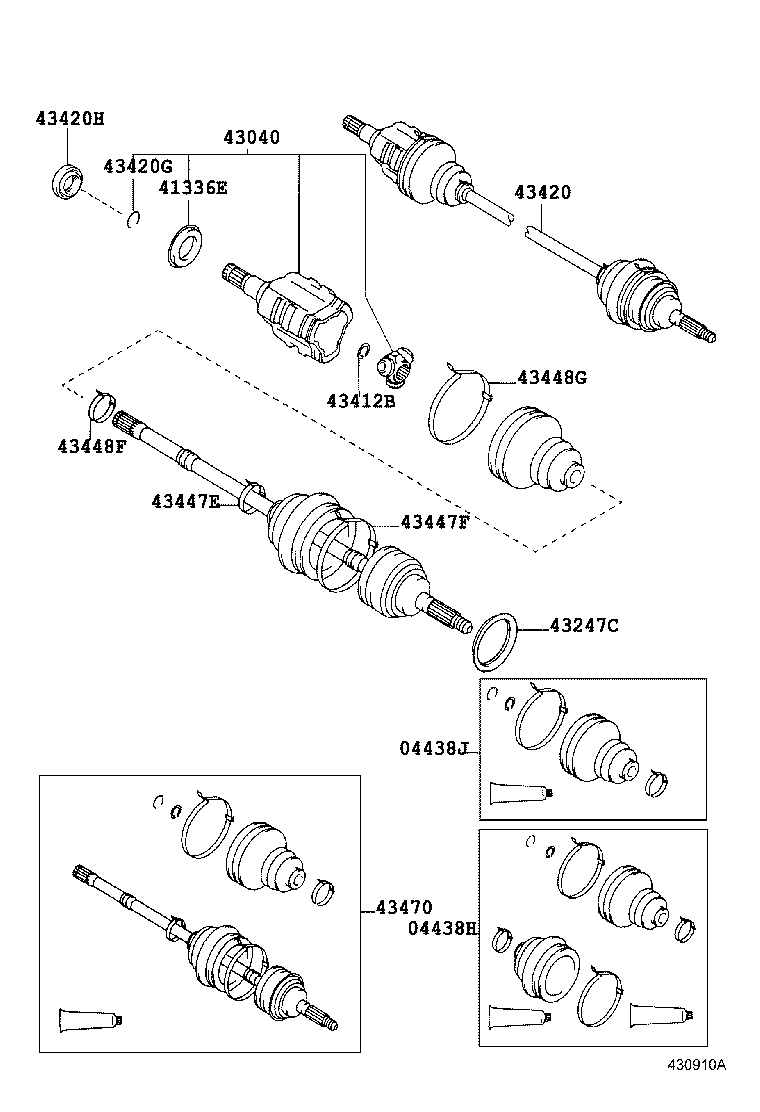 43410-32142 SHAFT ASSY, FRONT DRIVE, RH product image