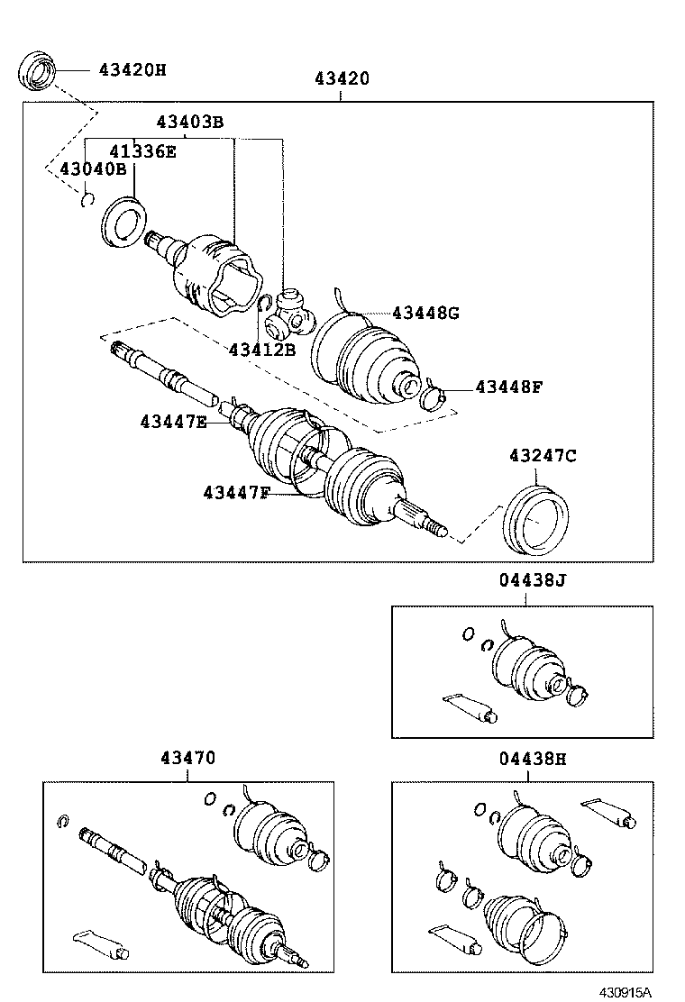 43470-29356 SHAFT ASSY, FRONT DRIVE OUTBOARD JOINT, LH product image