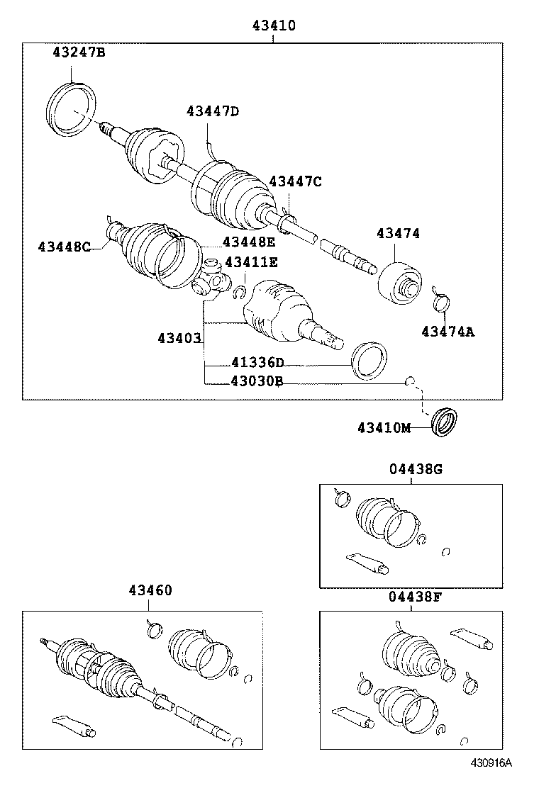 43470-19688 SHAFT ASSY, FRONT DRIVE OUTBOARD JOINT, LH product image