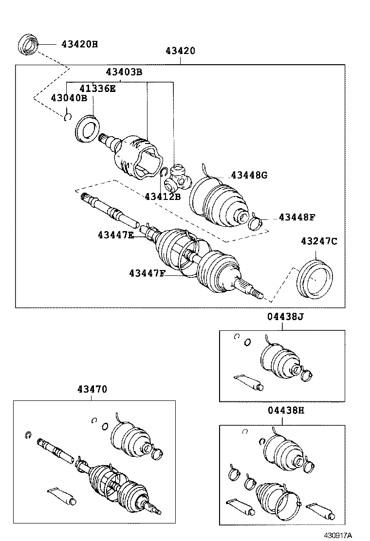 43470-19688 SHAFT ASSY, FRONT DRIVE OUTBOARD JOINT, LH product image