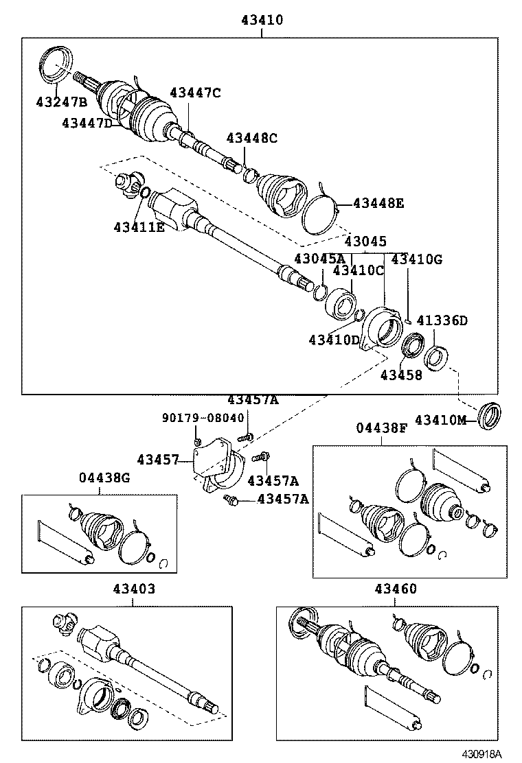 43410-12373 SHAFT ASSY, FRONT DRIVE, RH product image