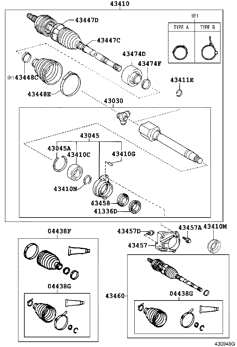 43030-28030 JOINT ASSY, FRONT DRIVE INBOARD, RH product image