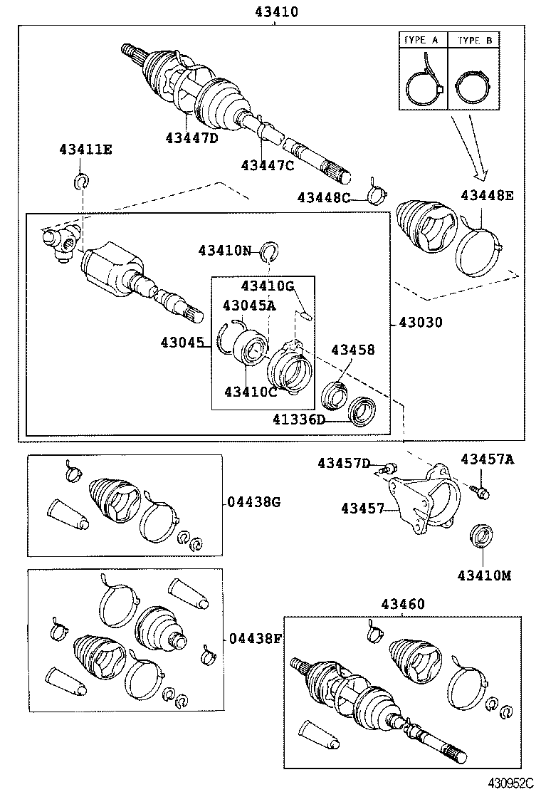 04438-28090 BOOT KIT, FRONT DRIVE SHAFT INBOARD JOINT, LH product image