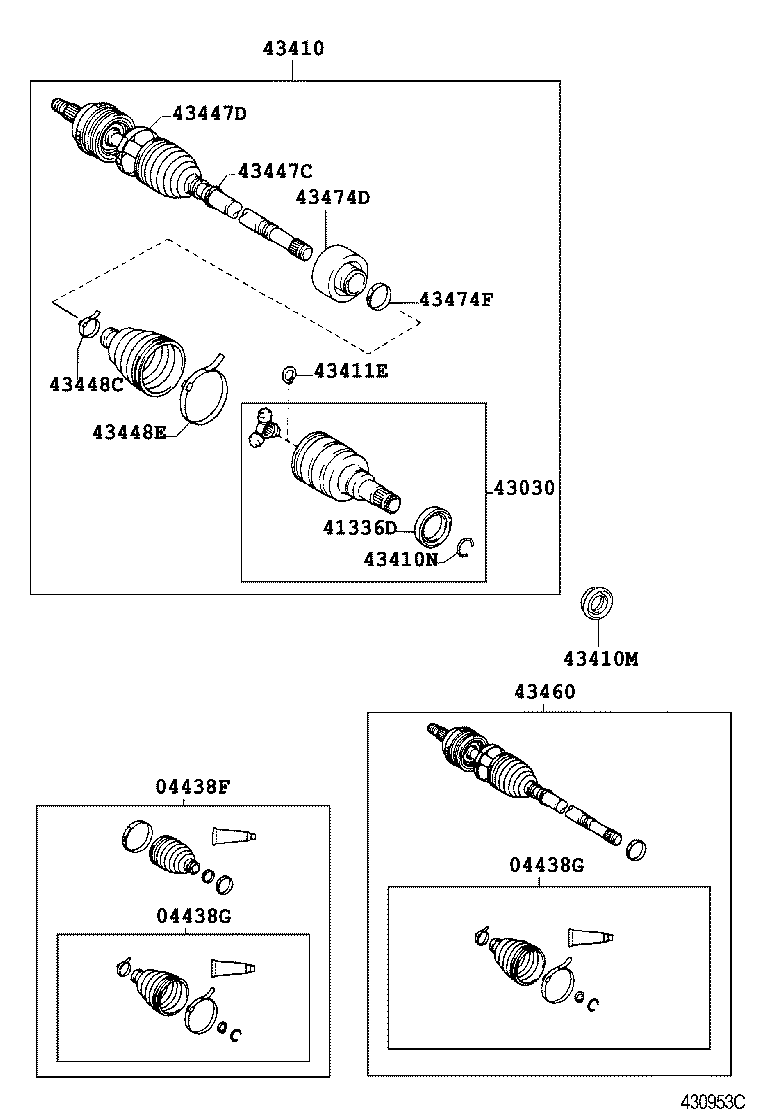 04438-28090 BOOT KIT, FRONT DRIVE SHAFT INBOARD JOINT, LH product image