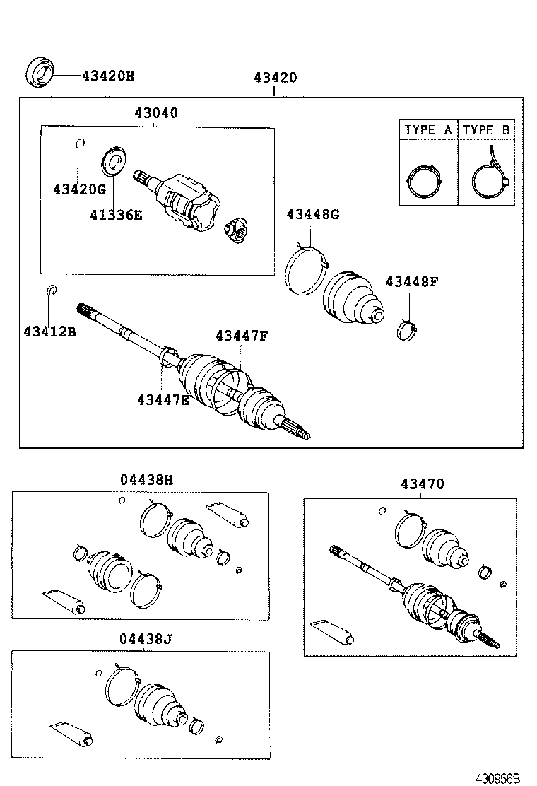 04438-28090 BOOT KIT, FRONT DRIVE SHAFT INBOARD JOINT, LH product image
