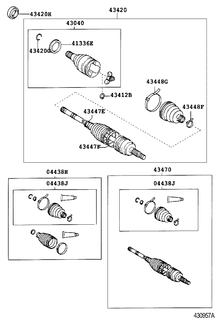 04438-28090 BOOT KIT, FRONT DRIVE SHAFT INBOARD JOINT, LH product image