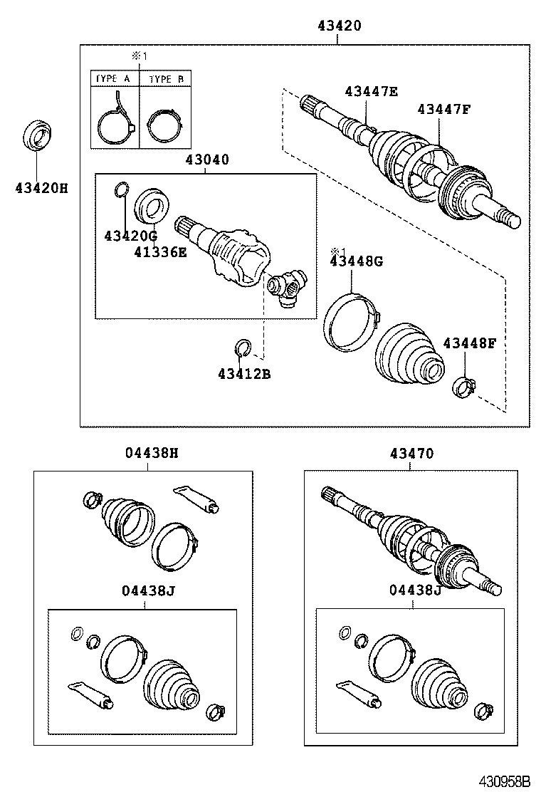 04438-28090 BOOT KIT, FRONT DRIVE SHAFT INBOARD JOINT, LH product image