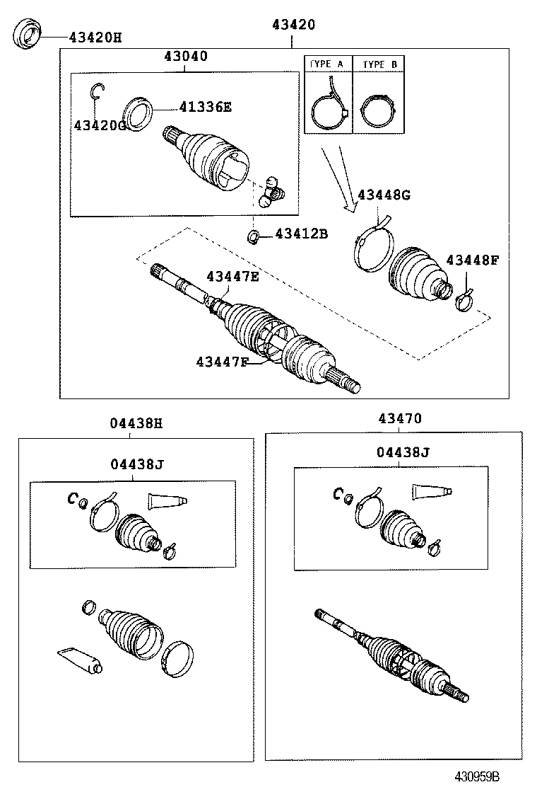 04438-28090 BOOT KIT, FRONT DRIVE SHAFT INBOARD JOINT, LH product image