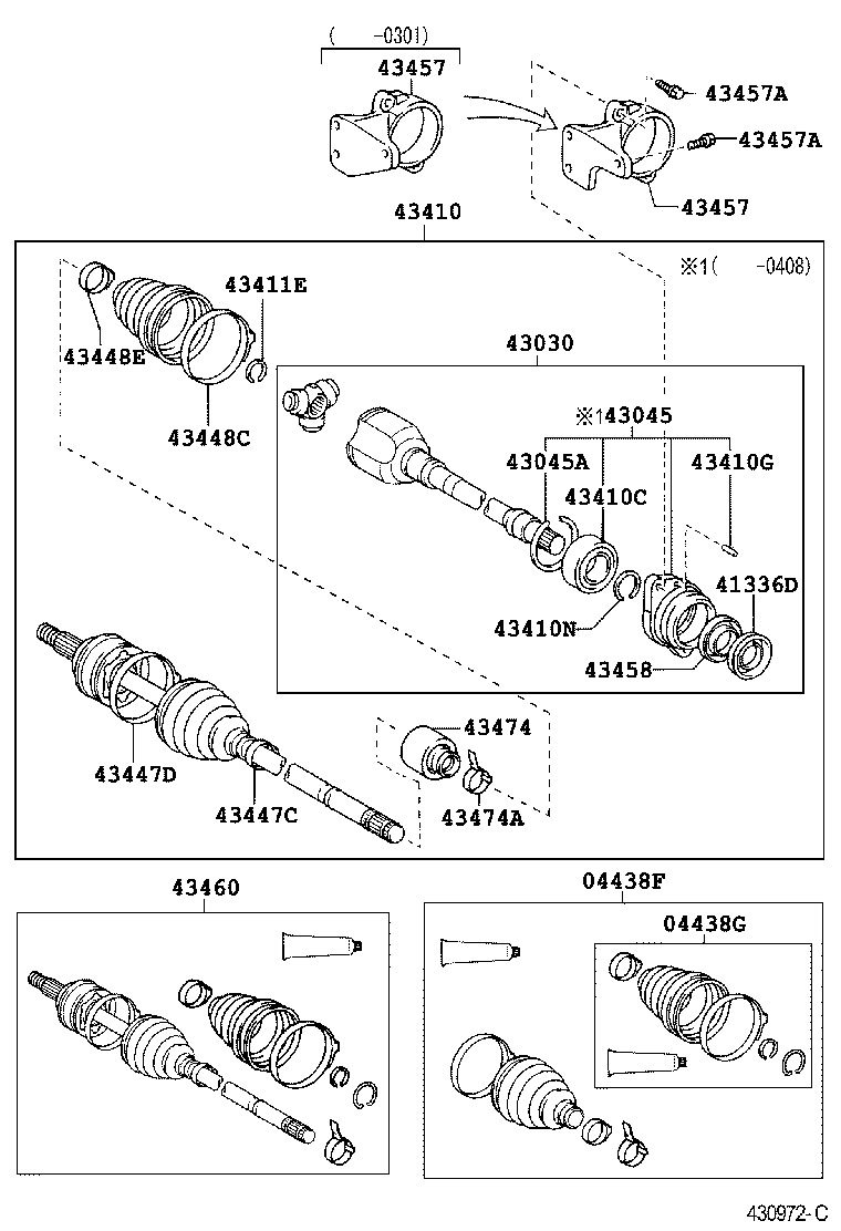 43460-09G00 SHAFT ASSY, FRONT DRIVE OUTBOARD JOINT, RH product image