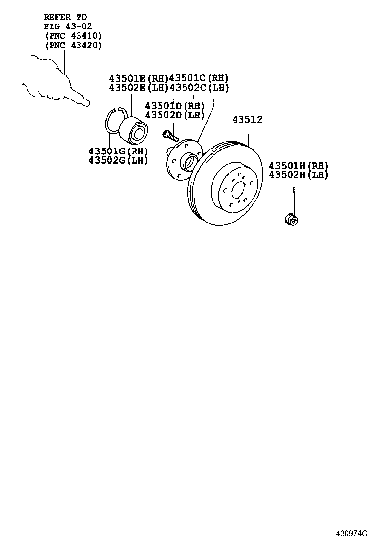 Toyota 43502-21010 HUB SUB-ASSY, FRONT AXLE, RH