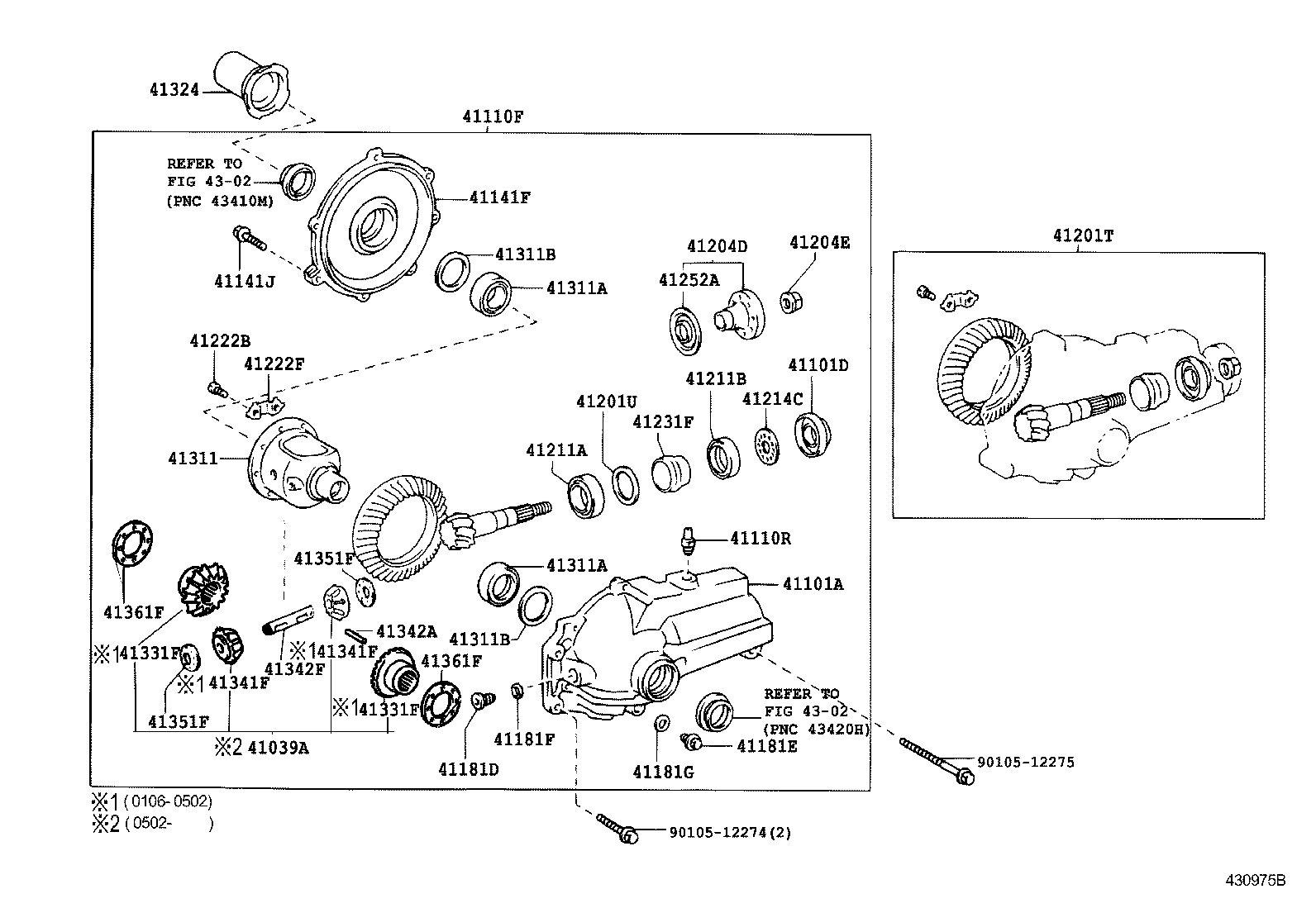 41141-30010 RETAINER, FRONT DIFFERENTIAL SIDE BEARING product image