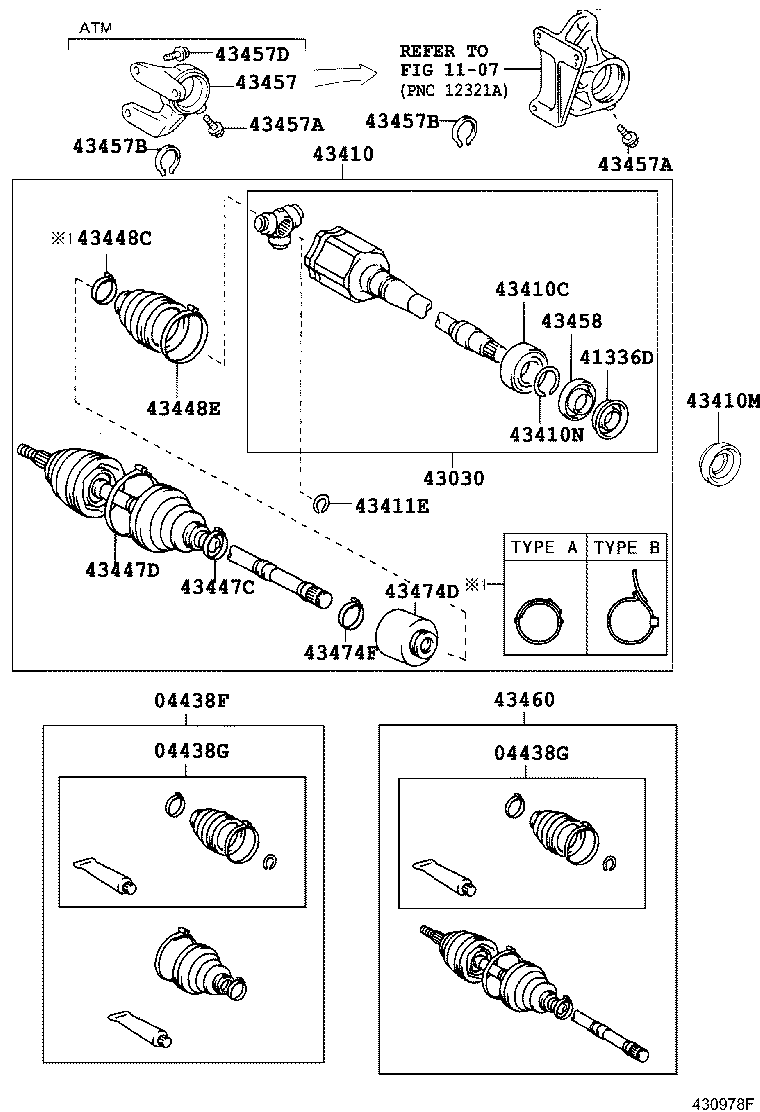 04438-06230 BOOT KIT, FRONT DRIVE SHAFT, IN & OUTBOARD, RH product image