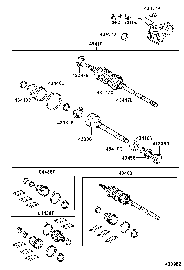 04438-06160 BOOT KIT, FRONT DRIVE SHAFT, IN & OUTBOARD, RH product image