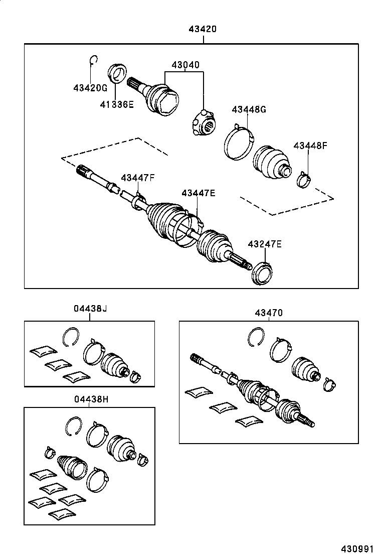 43030-08010 JOINT ASSY, FRONT DRIVE INBOARD, RH product image