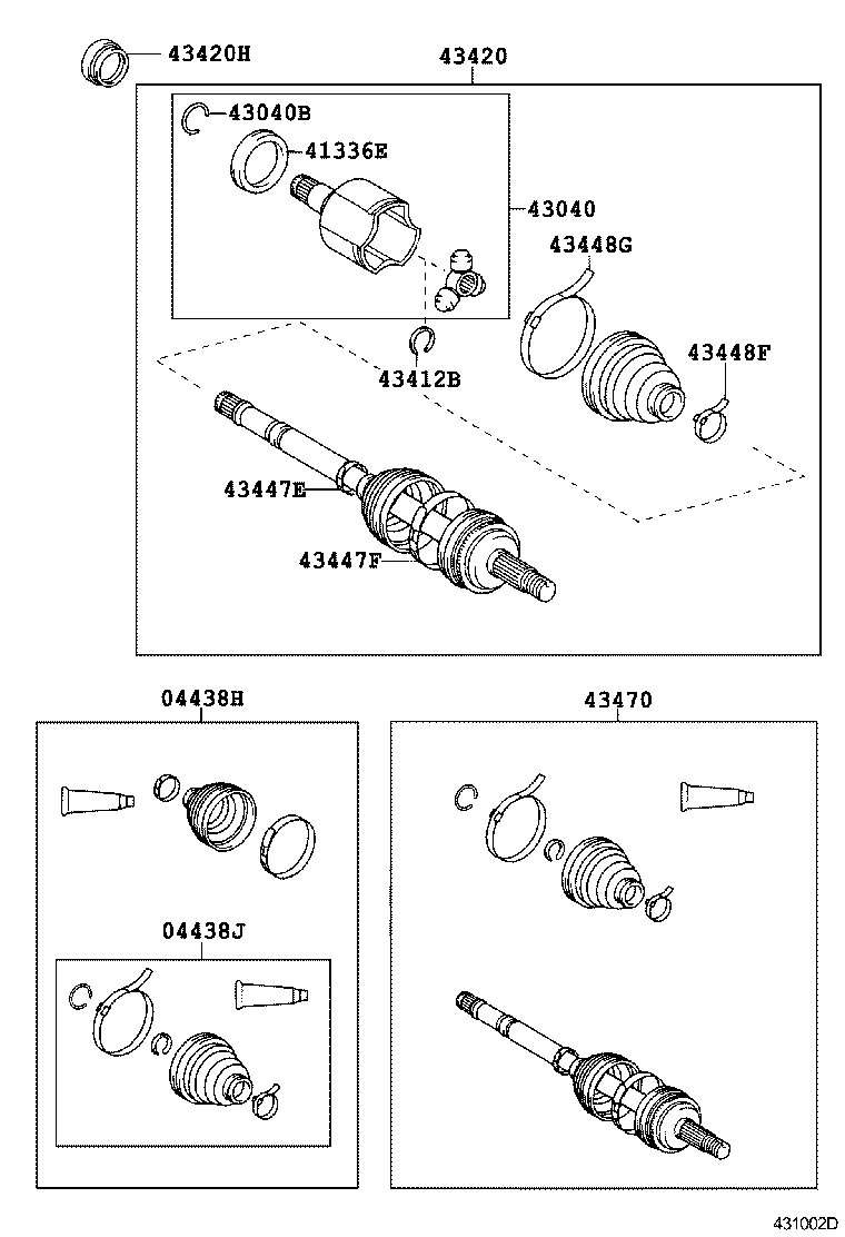 43410-52131 SHAFT ASSY, FRONT DRIVE, RH product image