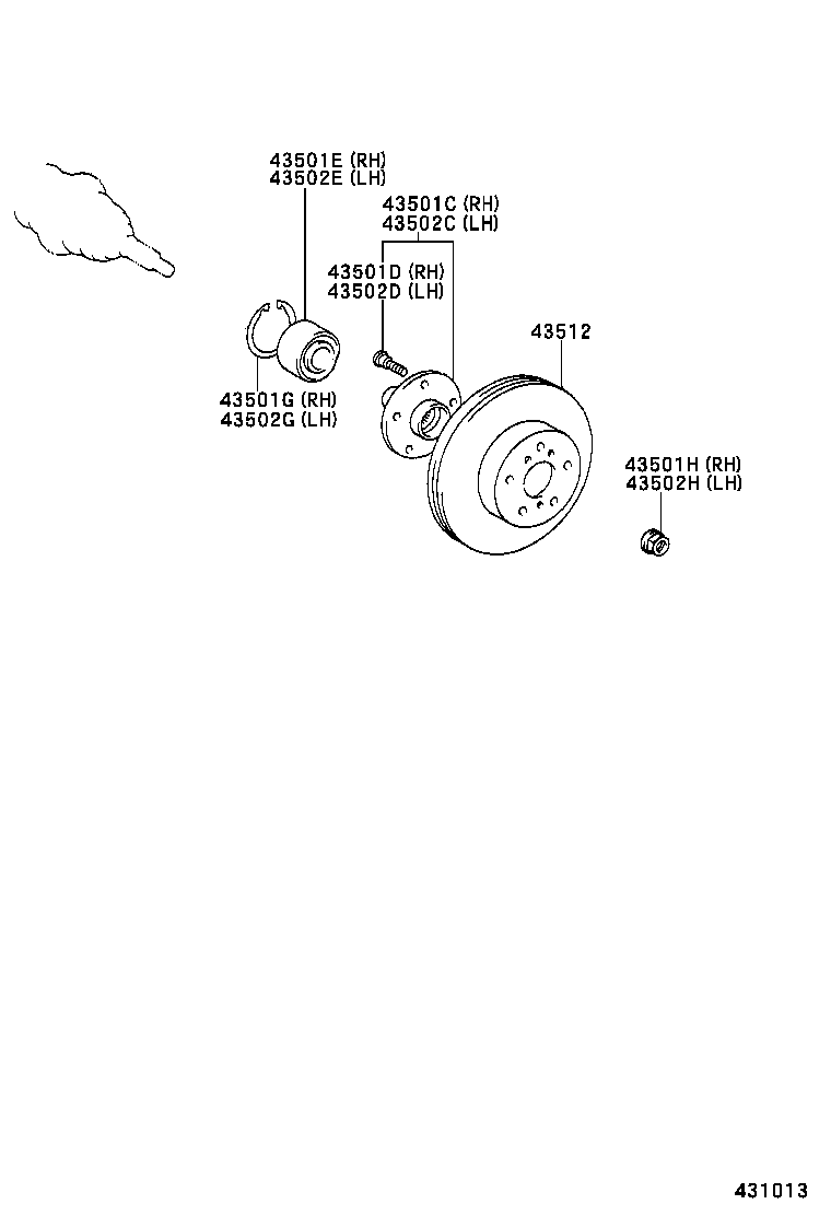 43512-02110 DISC, FRONT product image