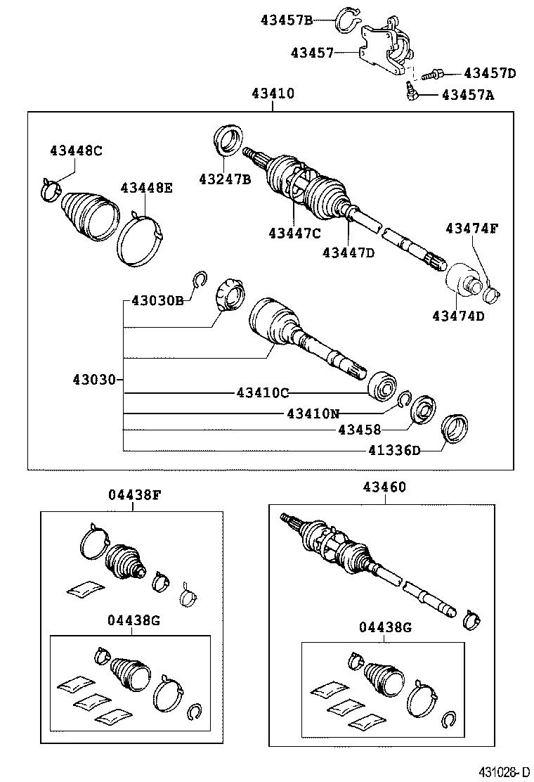 04428-06190 BOOT KIT, FRONT DRIVE SHAFT, IN & OUTBOARD, LH product image