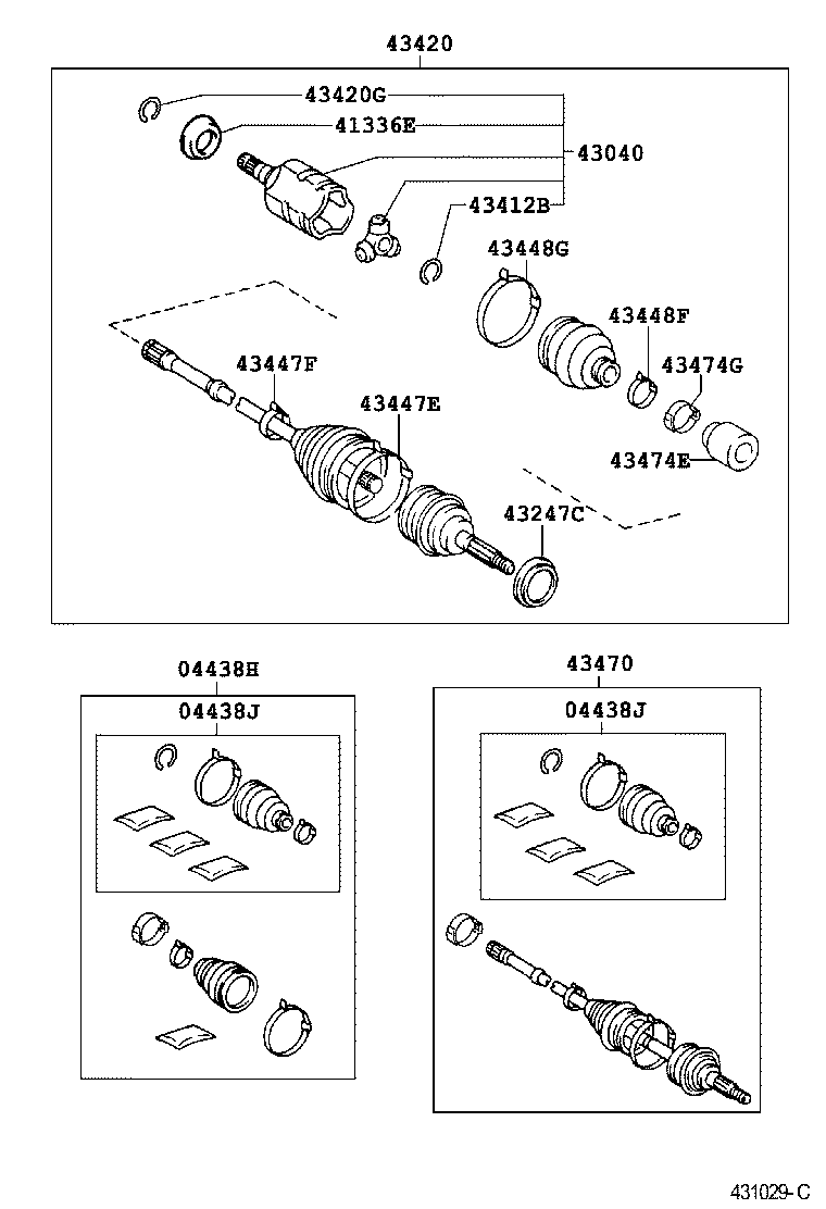 04428-06190 BOOT KIT, FRONT DRIVE SHAFT, IN & OUTBOARD, LH product image